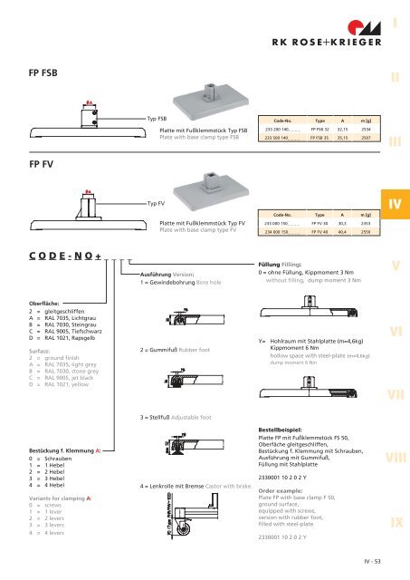 FuÃƒÂŸklemmstÃƒÂ¼cke Base clamps