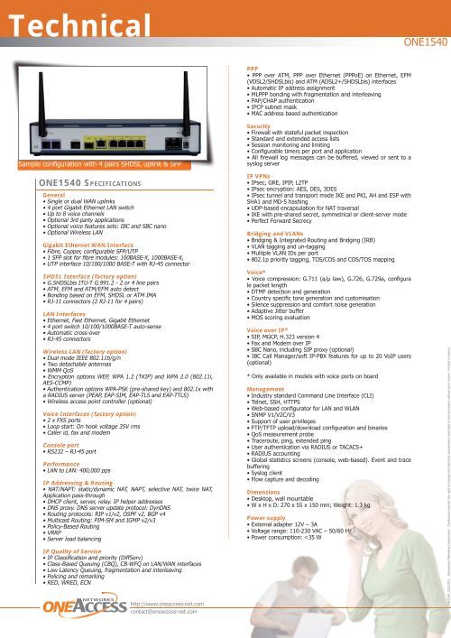 One Access 1545 Router ONE1540Cloud Services Gateway & Multi-service Access ... - comtec