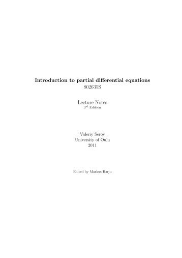 Introduction to partial differential equations - Oulu
