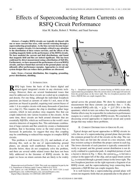 Effects of Superconducting Return Currents on RSFQ ... - IEEE Xplore