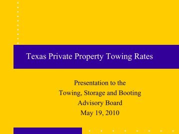 Texas Private Property Towing Rates - Texas Department of ...