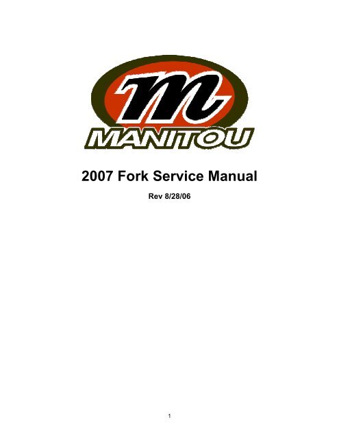 2007 Fork Service Manual - Manitou