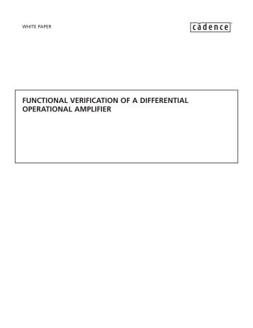 Functional Verification of a Differential Operation Amplifier