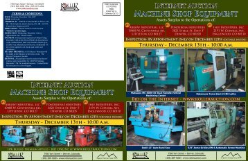 Machine Shop Equipment Machine Shop Equipment - Roller ...