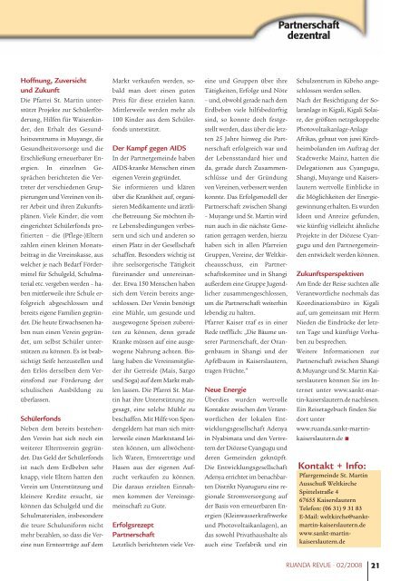 Ausgabe 2/2008 - Partnerschaft Ruanda