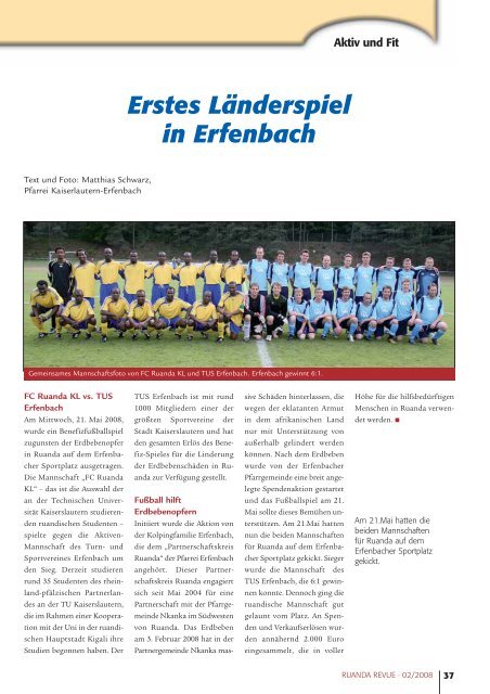 Ausgabe 2/2008 - Partnerschaft Ruanda