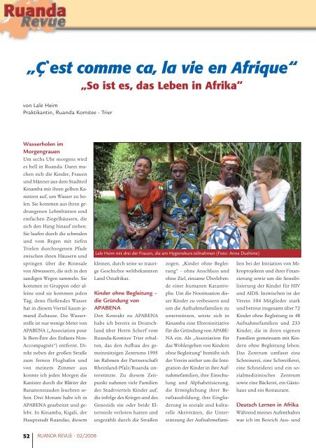 Ausgabe 2/2008 - Partnerschaft Ruanda