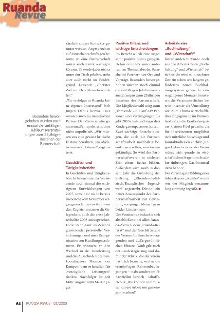 Ausgabe 2/2008 - Partnerschaft Ruanda