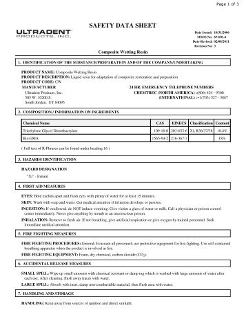 Composite Wetting Resin - Ultradent Products, Inc.