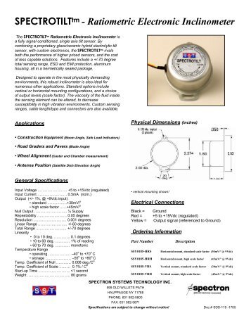 SPECTROTILTtm - Ratiometric Electronic Inclinometer