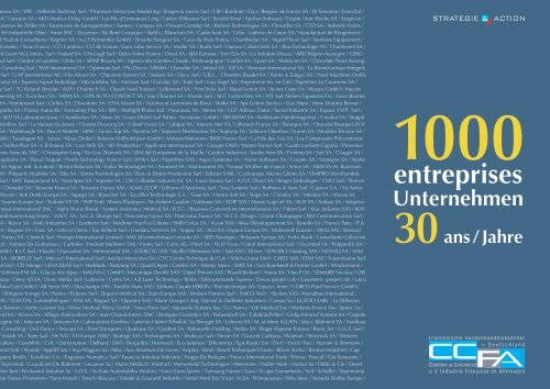 30 années, 1000 entreprises 30 Jahre, 1000 Unternehmen - CCFA