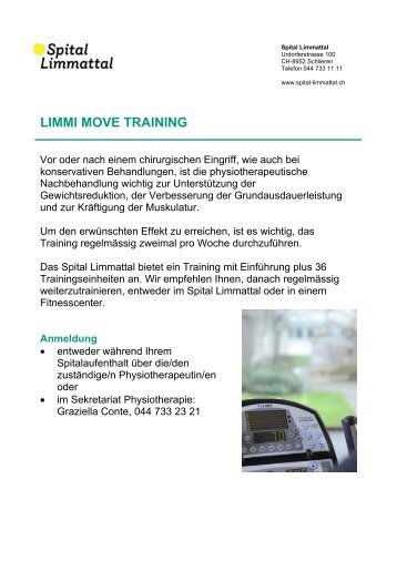 LIMMI MOVE TRAINING LIMMI - Spital Limmattal