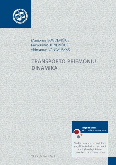 transporto priemoniÃ…Â³ dinamika - Vilniaus Gedimino technikos ...