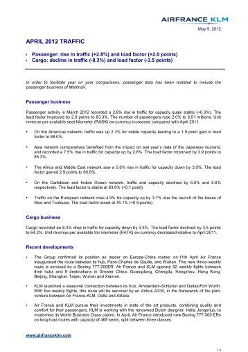 Air france cargo annual report 2012