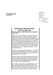 Sparkassen-Servicecenter wird 10 Jahre alt - Sparkasse Gera-Greiz