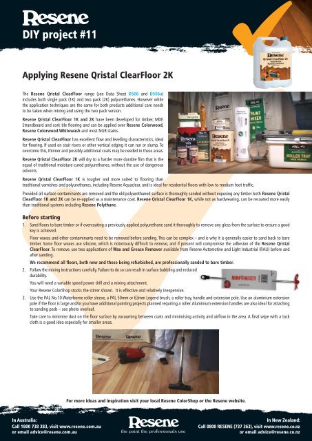 Applying Resene Qristal ClearFloor 2K polyurethane to floors