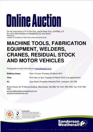 to download a copy of our Online Auction catalogue - Sanderson ...
