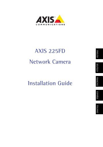 AXIS 225FD Network Camera Installation Guide - Moonblink ...