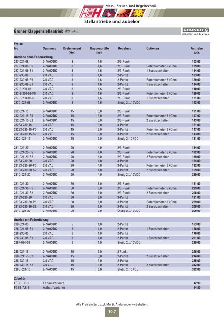 10 Technische Preisliste 2011 - Felderer