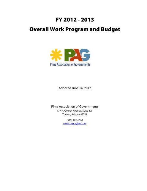 Overall Work Program - Pima Association of Governments