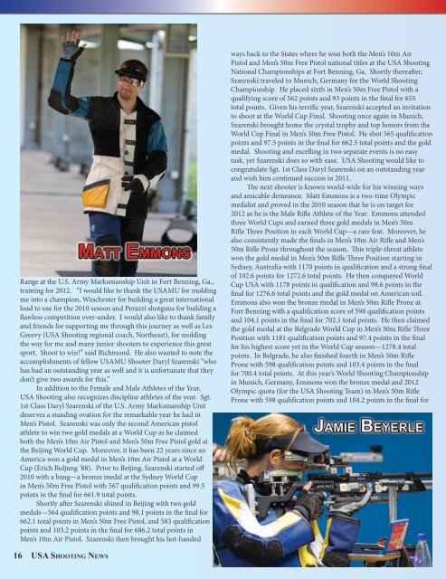 January/February 2011: Volume 19, Number 1 - USA Shooting