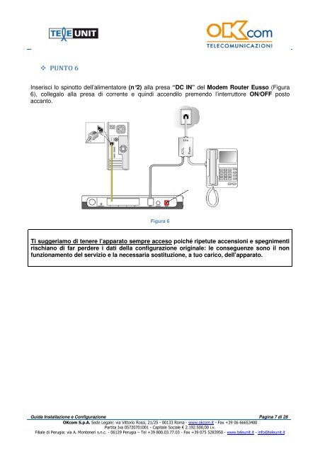 Manuale di installazione dell'Eusso ADSL 2+ - OKcom S.p.A.