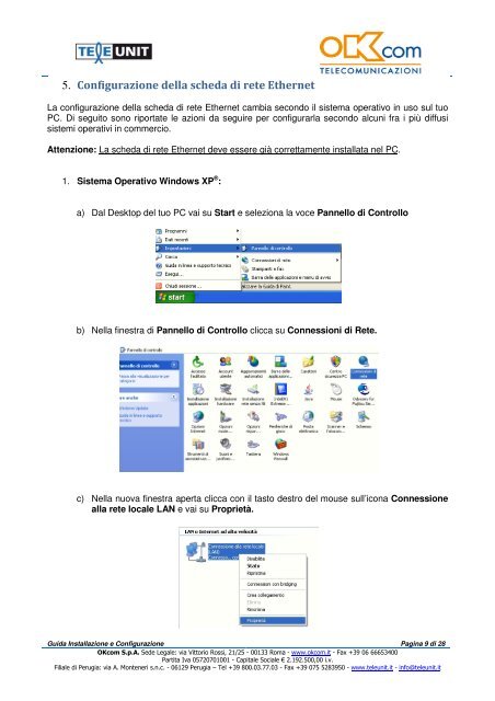 Manuale di installazione dell'Eusso ADSL 2+ - OKcom S.p.A.