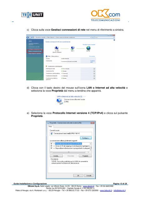 Manuale di installazione dell'Eusso ADSL 2+ - OKcom S.p.A.