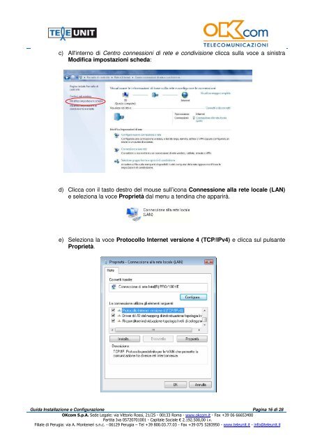 Manuale di installazione dell'Eusso ADSL 2+ - OKcom S.p.A.