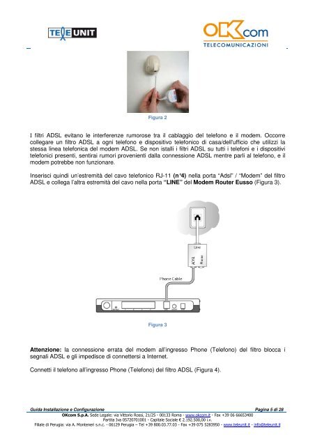 Manuale di installazione dell'Eusso ADSL 2+ - OKcom S.p.A.