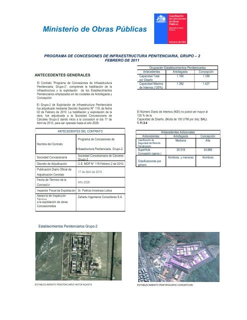 Ministerio de Obras Públicas - Coordinación de Concesiones de ...