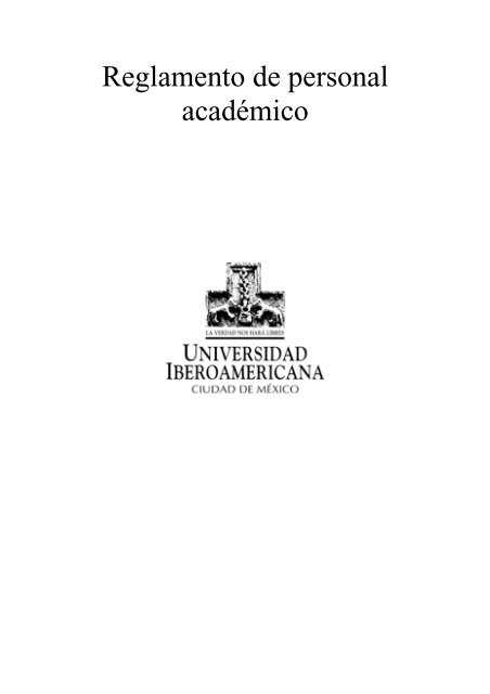 Reglamento de personal académico - Universidad Iberoamericana