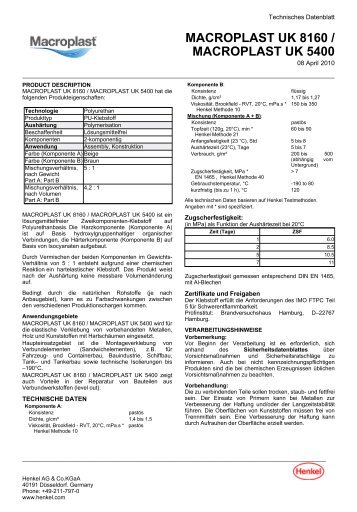 MACROPLAST UK 8160 / MACROPLAST UK 5400 - Mercateo