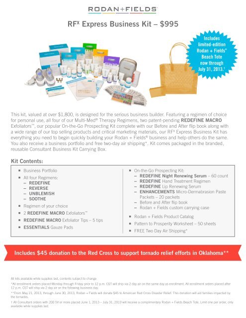 rfx express business kit 995 rodan fields rodan and fields product catalog