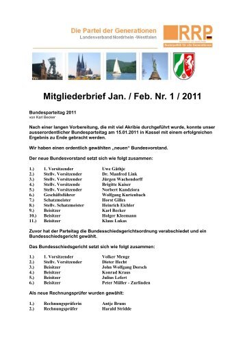 Mitgliederbrief Jan. / Feb. Nr. 1 / 2011 - Rentnerinnen- und Rentner ...