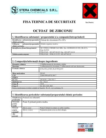 MSDS OCTOAT DE ZIRCONIU 18%.pdf - Stera Chemicals