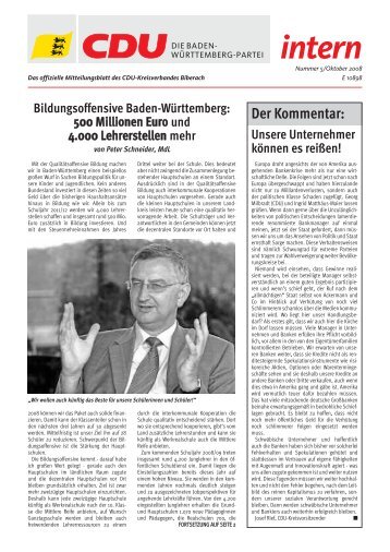 Bildungsoffensive Baden-Württemberg - CDU Kreisverband Biberach