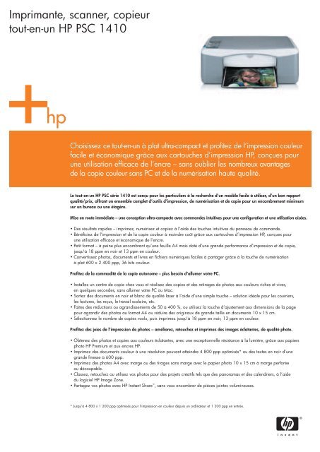 Imprimante, scanner, copieur tout-en-un HP PSC 1410