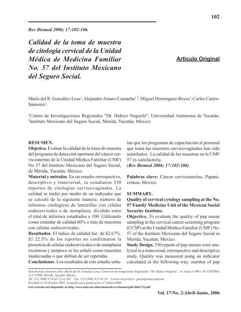 Calidad De La Toma De Muestra De Citologaa Cervical De La Unidad