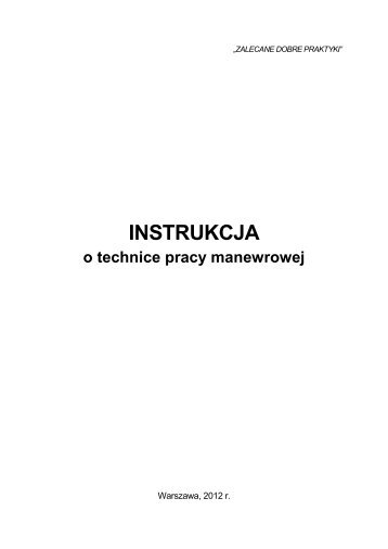 âZALECANE DOBRE PRAKTYKIâ â INSTRUKCJA o technice pracy ...