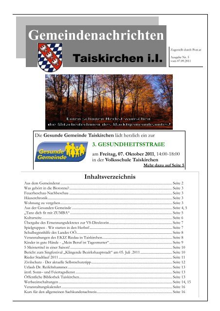 Gemeindenachrichten - Taiskirchen im Innkreis