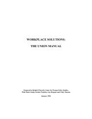 workplace solutions: the union manual - Wider Opportunities for ...
