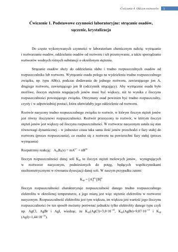 Ćwiczenie 1. - Katedra Chemii Nieorganicznej