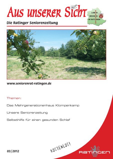 SENIORENBEGEGNUNGSSTÃ„TTEN - Stadt Ratingen