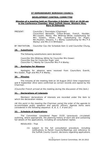 Meeting Minutes - St Edmundsbury Borough Council