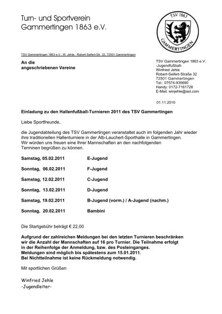 Turn- und Sportverein Gammertingen 1863 e.V. - TSV 1972 ...