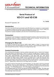 Serial Protocol Of VZ-C11 And VZ-C30 - WolfVision