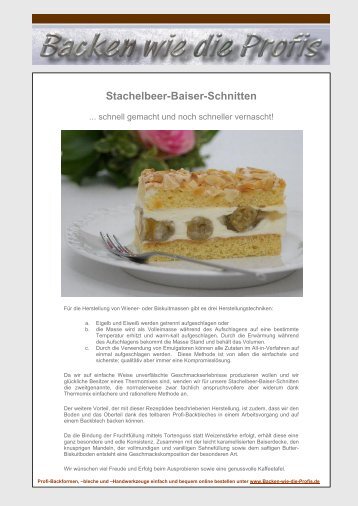 Stachelbeer-Baiser-Schnitten - Backen wie die Profis