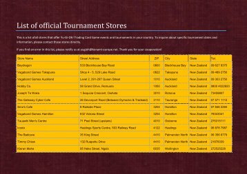 List of official Tournament Stores - Yu-Gi-Oh!