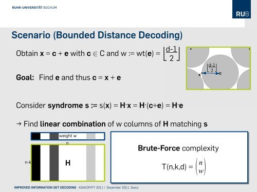 Improved Information Set Decoding - Decoding Random Linear ...